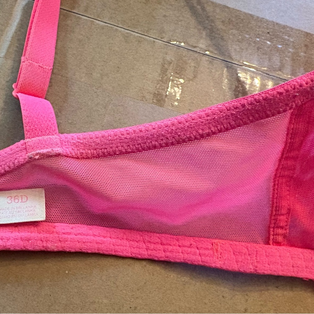 Victoria’s Secret Pink push up Date bra pink lace padded 36D - Picture 6 of 8